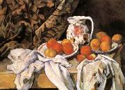 Paul Cezanne Nature morte avec rideau et pichet fleuri oil painting reproduction